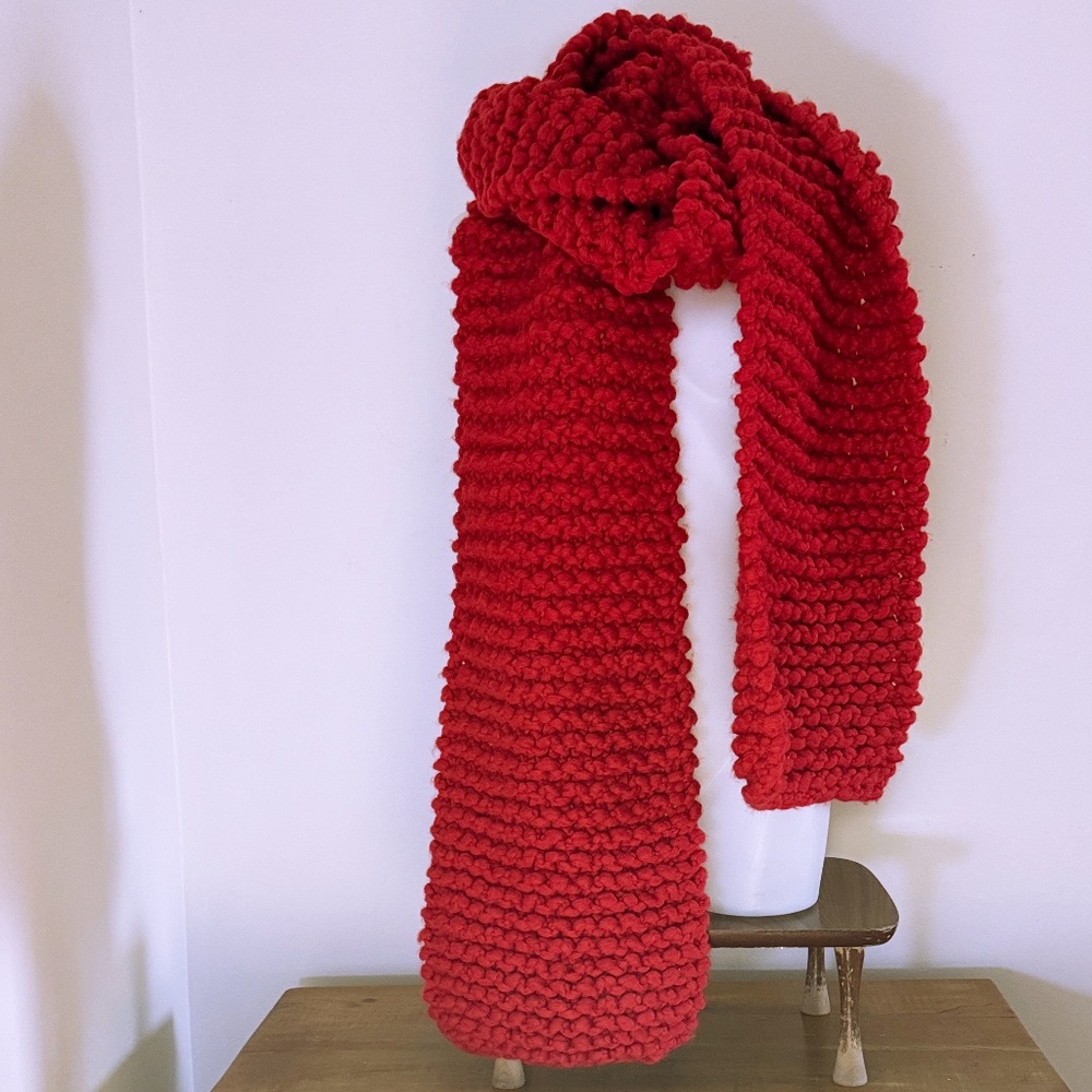 Hand knit scarf - extra long - unisex NWOT